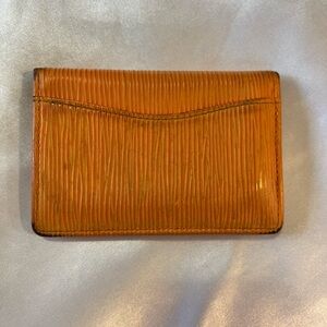 Project- LOUIS VUITTON authentic Epi Pocket Wallet Organizer Mandarin - Orange